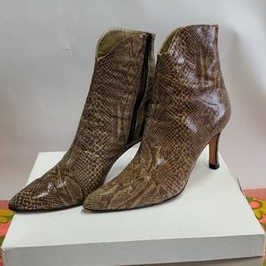 Saks Fifth Avenue Leather Snakeskin Ankle Boots 8M